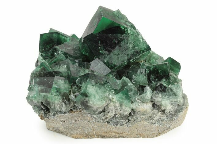 Fluorescent Green Fluorite Cluster - Rogerley Mine, England #243209